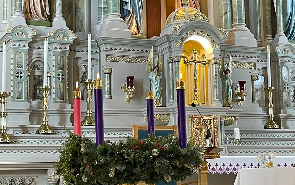 Advent wreath, St. Hedwig Church, Trenton.