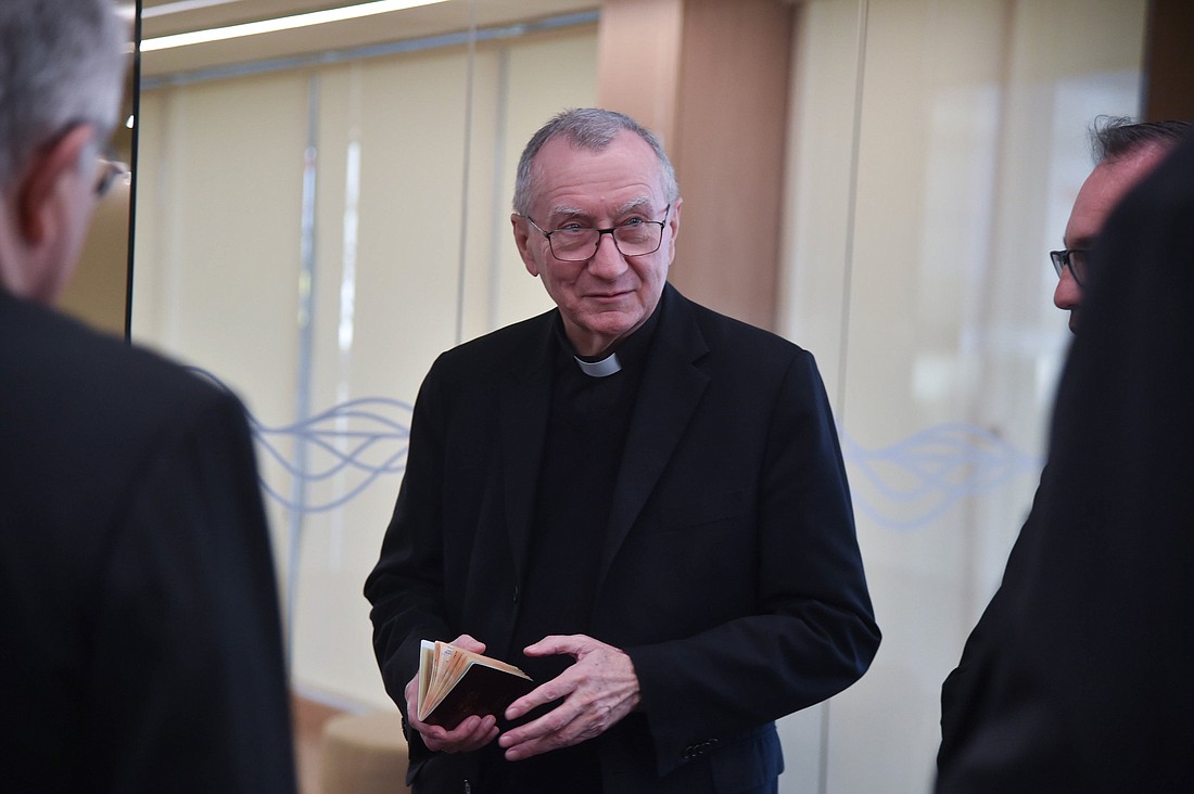 Cardinal Pietro Parolin, Vatican secretary of state, arrives at the G20 leaders' summit in Rio de Janeiro, Brazil, Nov. 18, 2024. (CNS photo/courtesy G20, Paulo Mumia)