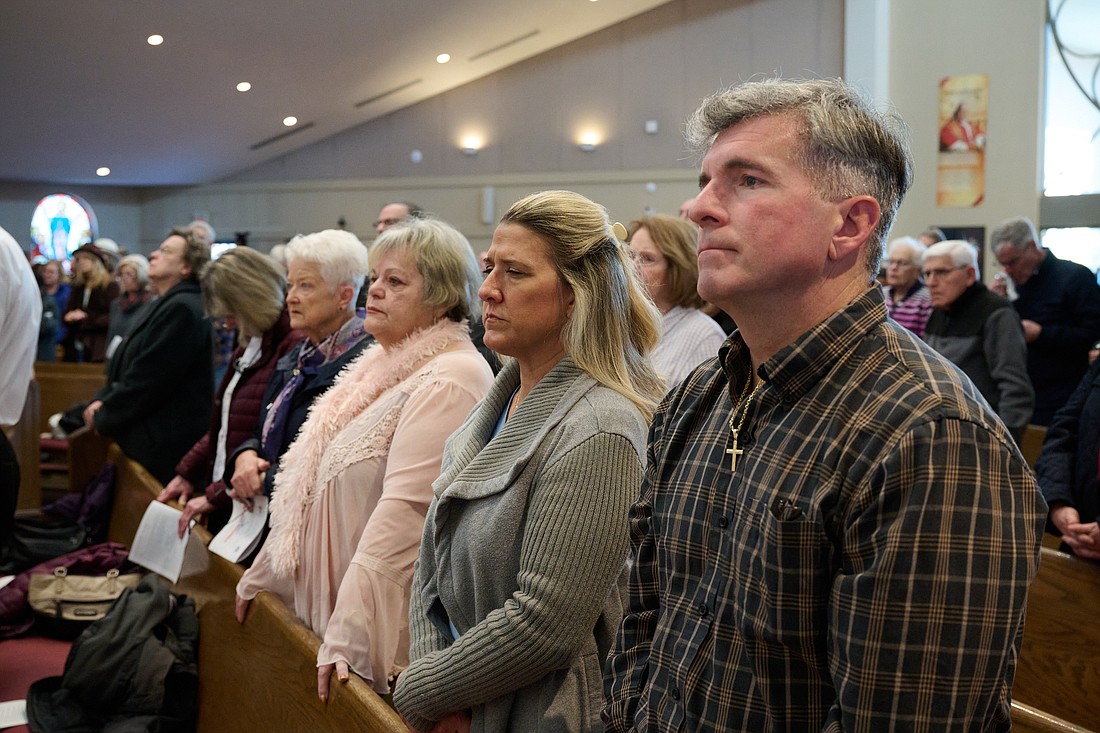 Faithful from around the Diocese join in prayer during the Standing Together for Life Mass on Jan. 24. Mike Ehrmann photo