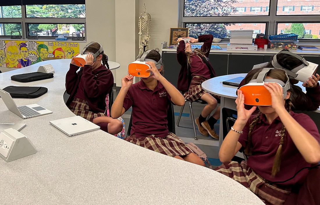 Students from St. Leo the Great School, Lincroft, have been enjoyed using the school's Virtual Reality system. Students were given the option to visit the Big Apple including Central Park, Wall Street, One World Trade Center, The Met and Times Square. Facebook photo