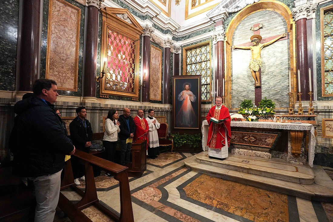 Archbishop Timothy P. Broglio of the U.S. Archdiocese for the Military Services celebrates Mass at the Basilica of St. Mary Major in Rome Feb. 6, 2025, as part of the Jubilee of the Armed Services, Police and Security Personnel. (CNS photo/Lola Gomez)