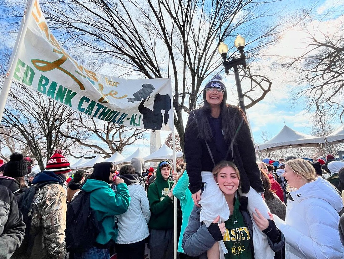 Members of Red Bank Catholic High School’s Caseys for Life Club get into the spirit during the March for Life. Facebook photo