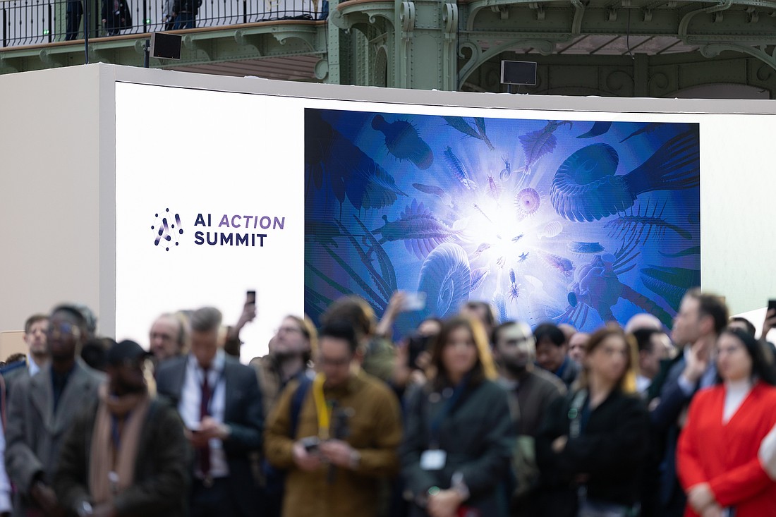 Attendees gather at the AI Action Summit at the Grand Palais in Paris Feb. 10, 2025. The summit aimed to establish scientific foundations, solutions, and standards for a more sustainable AI that drives progress, environmental protection and the public interest. (CNS photo/courtesy of France Diplomatie - MEAE).