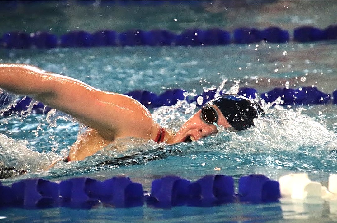 Notre Dame freshman Bridget Lowery shows the form that enabled her to win the 500 meters gold medal in the NJSIAA Meet of Champions March 2. Joe Bossio photo