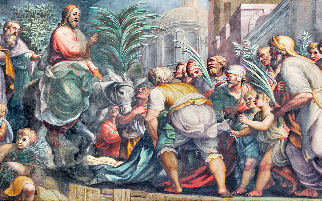 “The Entry of Jesus in Jerusalem” by Lattanzio Gambara. Getty images.