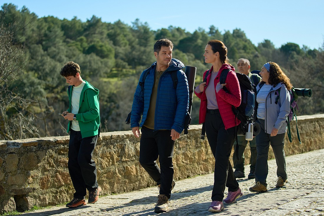 Solal Bellaiche, Erik Valdez, Erin Cahill, Pep Tosar, Isabelle Bres, star in the Hallmark presentation "Journey to You." (OSV News photo/Manu Sevillano, Hallmark)