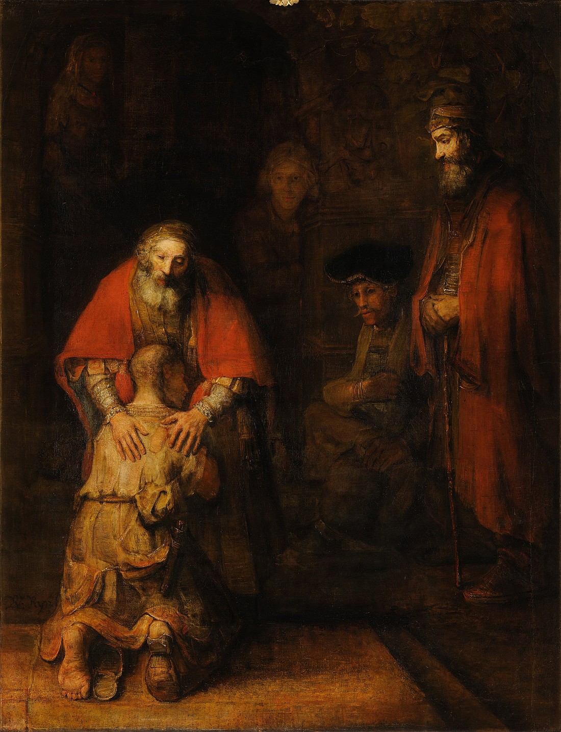 This photograph from 2012 shows Rembrandt's 17th-century painting, The Return of the Prodigal Son, depicting a father embracing his repentant son, symbolizing God's boundless mercy. (CNS photo/Wikipedia Commons)