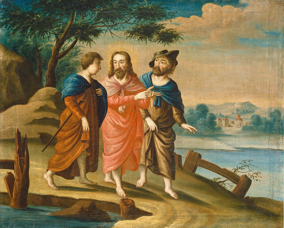 This is an American 18th-century painting entitled "Christ on the Road to Emmaus." (OSV News photo/courtesy National Gallery of Art)