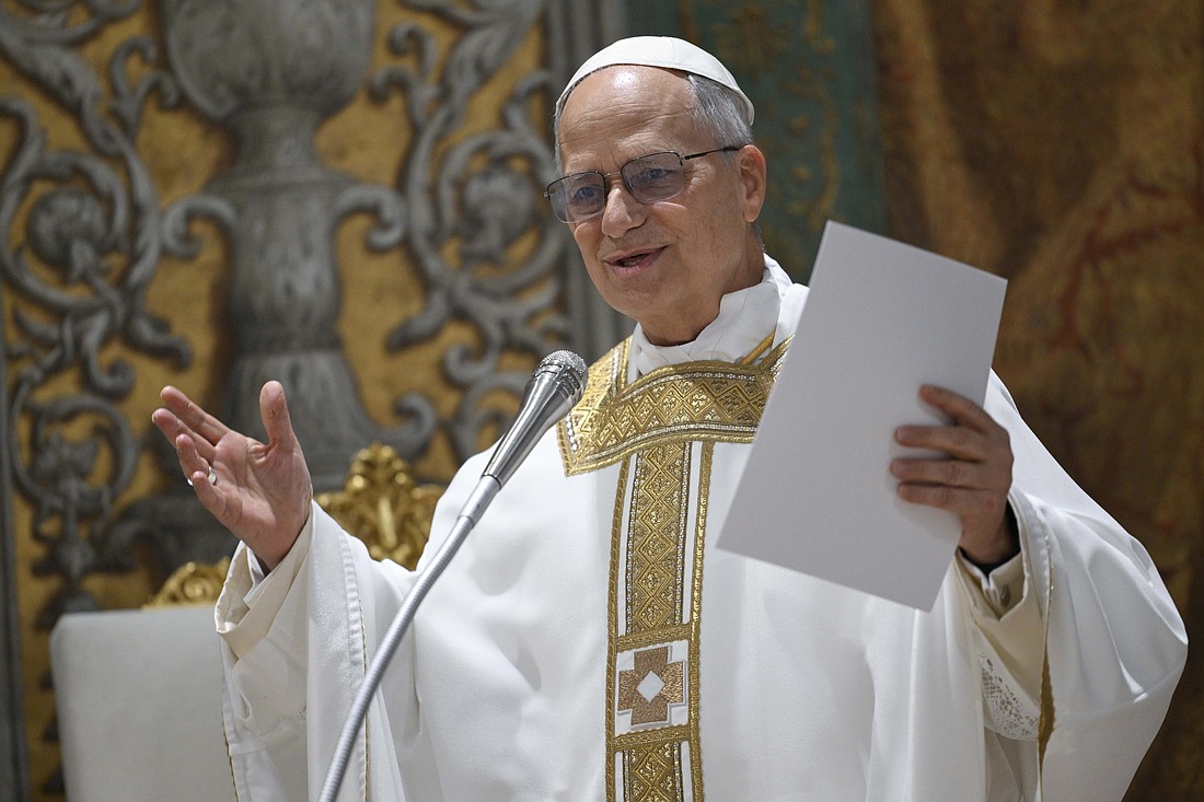 Pope Leo XIV gives his homily while celebrating his first Mass as pope in the Sistine Chapel at the Vatican May 9, 2025. For his Gospel reflection for May 11, 2025, Father Garry Koch speaks on the shepherds of the Church and how they are to model Jesus, the ultimate Good Shepherd. CNS photo/Vatican Media