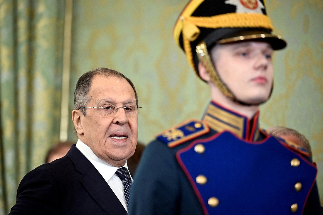 Russian Foreign Minister Sergei Lavrov attends a meeting of Russian President Vladimir Putin and Malaysian Prime Minister Anwar Ibrahim at the Kremlin in Moscow, in this May 14, 2025, file photo. Lavrov rejected the prospect of the Vatican hosting Ukraine-Russia peace talks in May 23, 2025, remarks. (OSV News photo/Alexander Nemenov, file photo)