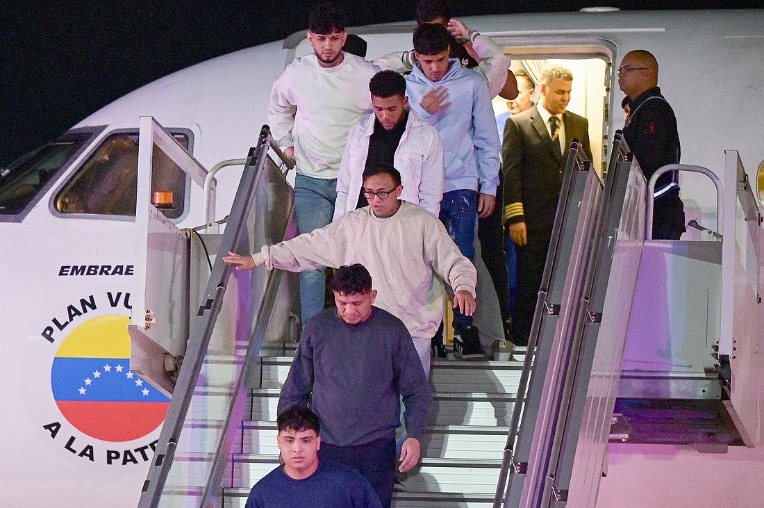 Venezuelan migrants arrive on a deportation flight from the U.S. at Simon Bolivar International airport in Maiquetia, Venezuela, Feb. 10, 2025. The U.S. Supreme Court on May 30, allowed the Trump administration to end deportation protections for more than 500,000 immigrants from Cuba, Haiti, Nicaragua, and Venezuela. (OSV News photo/Gaby Oraa, Reuters)