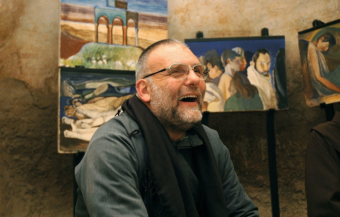 Italian Jesuit Father Paolo Dall'Oglio is pictured in 2008 in an ancient cave near the Mar Musa monastery in Syria. A June 3, 2025, announcement of the discovery of a body believed to be that of Father Dall'Oglio, who was kidnapped in 2013, has prompted church officials in the country, including the apostolic nuncio, to urge prudence as investigations continue. (OSV News file photo/John Feister)