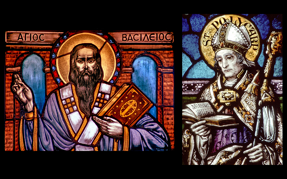 St. Basil is depicted in stained-glass. OSV News file photo/Gene Plaisted, Crosiers

St. Polycarp is depicted in stained-glass. OSV News photo/Crosiers