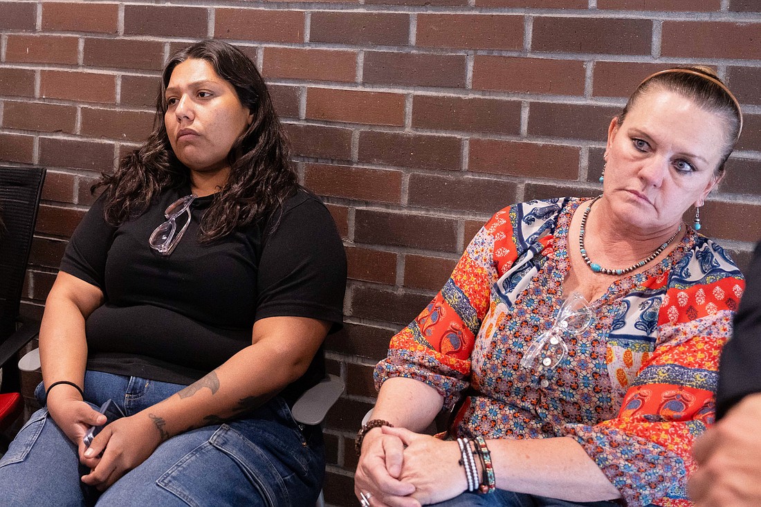 Women listen as U.S. Sen. Mark Kelly, D-Ariz., holds a town hall to discuss the impact of proposed Republican cuts to Medicaid and food assistance benefits at Chiricahua Community Health Center in Sierra Vista, Ariz. May 29, 2025. (OSV News photo/Rebecca Noble, Reuters)