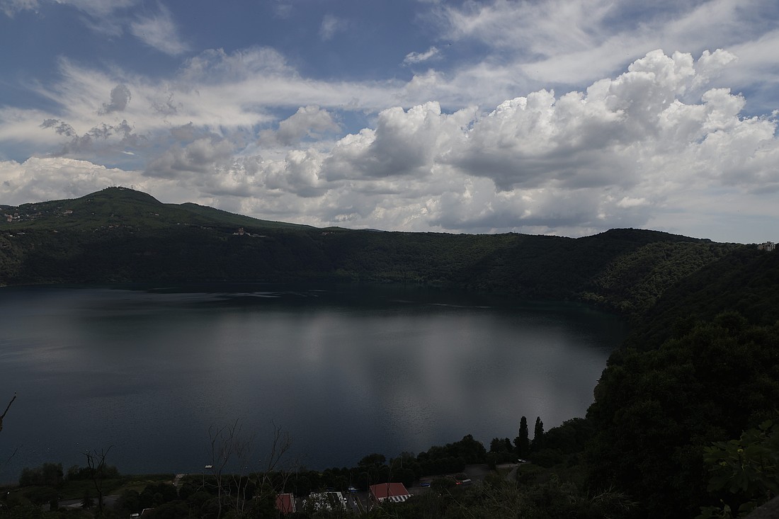 Lake Albano is seen from Castel Gandolfo, south of Rome, May 29, 2025, the day Pope Leo XIV visited the papal properties in the town. (CNS photo/Pablo Esparza)
