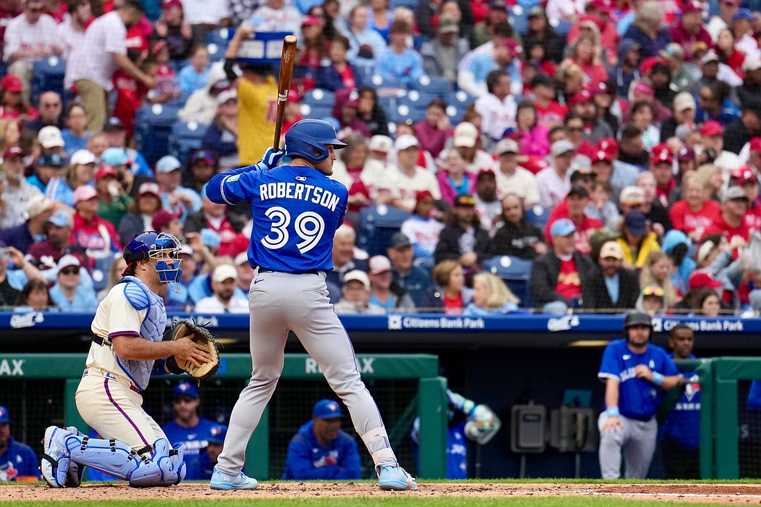 Will Robertson, a Catholic who is a native of Loose Creek, Mo., and left fielder for the Toronto Blue Jays, makes his Major League debut June 13, 2025, at the plate in Philadelphia against the Phillies. On July 10, Toronto traded him to the Chicago White Sox, according to Sportsnet, a Canadian news outlet.  .(OSV News photo/courtesy Dennis Kennedy)