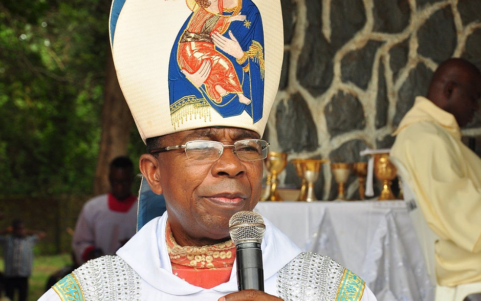 Bishop Gabriel Dunia of Auchi, Nigeria, seen on an undated photo, has called upon all priests in the diocese to celebrate Masses, offer Benediction and lead the faithful in praying the rosary for divine protection throughout Edo state and Nigeria after gunmen stormed Immaculate Conception Minor Seminary in his diocese the night of July 10, 2025, killing a security officer and abducting three seminarians. (OSV News/courtesy Diocese of Auchi)