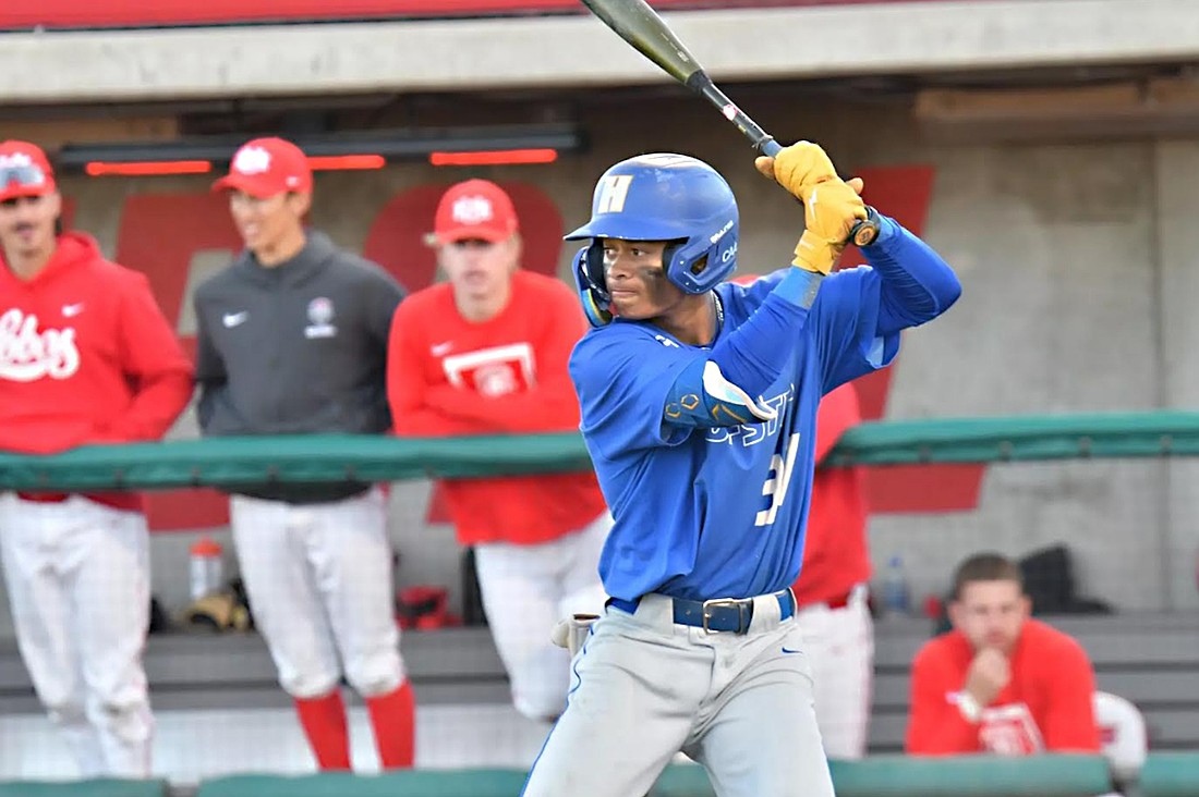 Dylan Palmer proved to be a reliable contact hitter who sprayed line drives all over the field, as he finished fourth in school history in extra-base hits despite playing just three seasons. Photo courtesy of gohofstra.com
