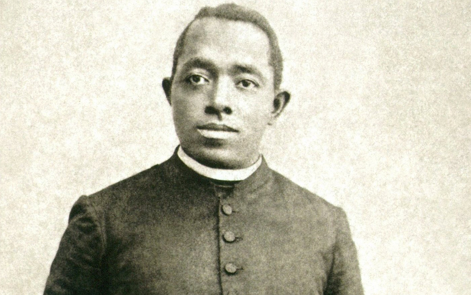 Venerable Augustus Tolton is pictured in an undated photo. Born under slavery in Missouri, he was ordained a priest April 24, 1886, in Rome and offered his first Mass at St. Peter's Basilica. Father Tolton is the first publicly recognized African American priest ordained for the Catholic Church in the U.S. and is a candidate for sainthood. In 2019, Pope Francis declared he had lived a "virtuous and heroic life," giving him the title "Venerable." (CNS photo/courtesy Archdiocese of Chicago Archives and Records Center)