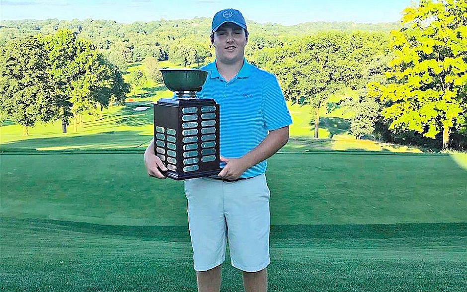 Shortly after leading CBA to a NJSIAA Tournament of Champions crown, Chris Gotterup showed signs of what was to come as he won the title at the 54th Annual Fred Williamson Cup at Pittsburgh (Pa.) Field Club in August, 2017. This past weekend Gotterup finished third at The Open by carding a 12-under at Northern Ireland's Royal Portush Golf Club. Photo courtesy of cbalincroftnj.org