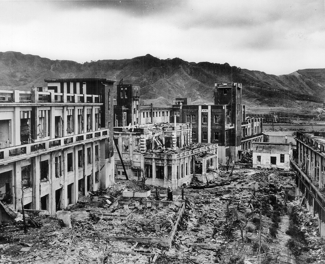 The city of Nagasaki, Japan, shows scant signs of recovery four years after an atomic bomb was detonated over the city Aug. 9, 1945. (OSV News photo/Milwaukee Journal Sentinel files, USA TODAY NETWORK via Reuters) Editors: This cutline has been updated to correct anniversary date.