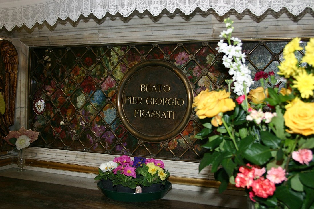 The tomb of Blessed Pier Giorgio Frassati, located inside St. John the Baptist Cathedral in Turin, Italy, is pictured in a file photo from February 2006. The Vatican announced June 13, 2025, that Blessed Frassati will be canonized Sept. 7 along with Blessed Carlo Acutis. (CNS file photo/Carol Glatz)