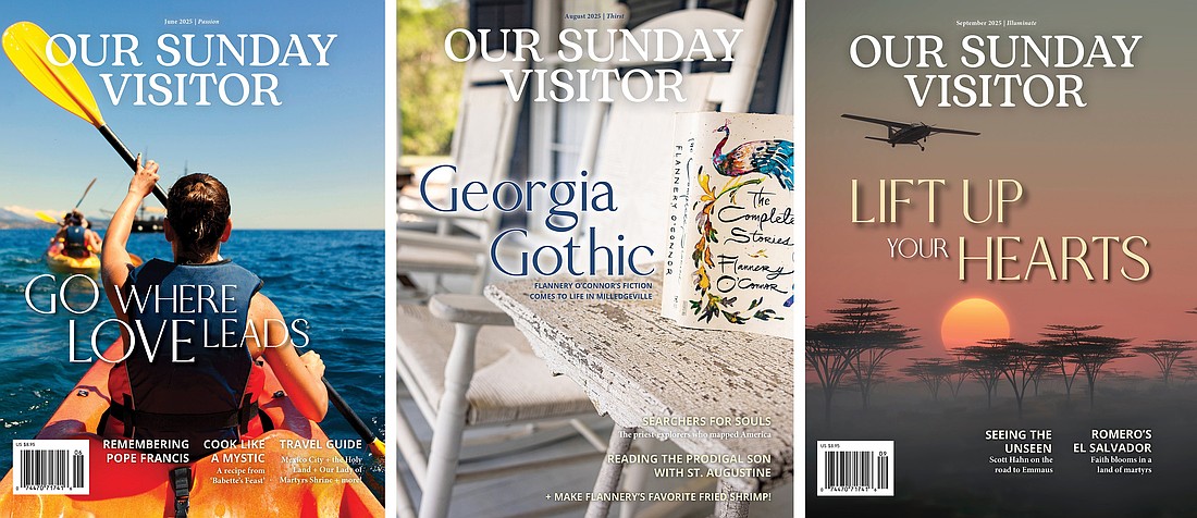Pictured is a combination image of covers of Our Sunday Visitor magazine. Longtime Catholic publisher Our Sunday Visitor, the parent company of OSV News, announced Aug. 14, 2025, it will sunset almost all of its periodical operations by December, while retaining OSV News, as "part of a strategic shift in response to changing readership patterns and the rapidly evolving media landscape."  (OSV News photo/OSV)