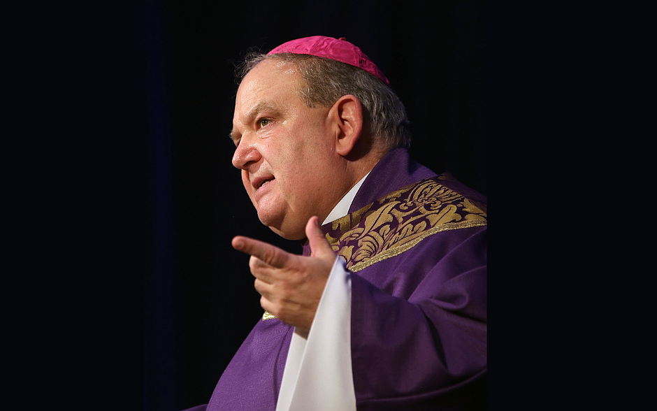 Archbishop Bernard A. Hebda of St. Paul and Minneapolis told reporters Aug. 27, 2025, that prayers offered from around the U.S. and world, including from Pope Leo XIV, have been "a source of hope" following that morning's mass shooting during Mass at Annunciation Catholic School in Minneapolis that left two children dead and 17 other victims injured. Archbishop Hebda is pictured in a 2019 file photo. OSV News photo/Bob Roller