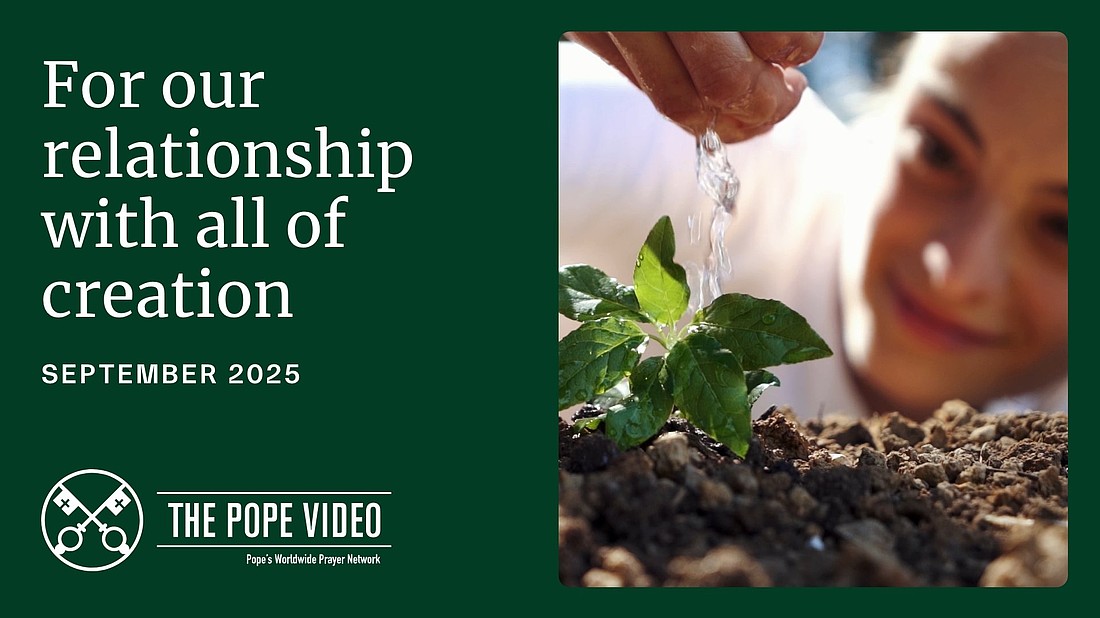 Pope Leo XIV's prayer intention for the month of September is: "For our relationship with all of creation." The pope's prayer and a video to accompany it was released by the Pope's Worldwide Prayer Network Sept. 2, 2025. (CNS photo/Pope's Worldwide Prayer Network)