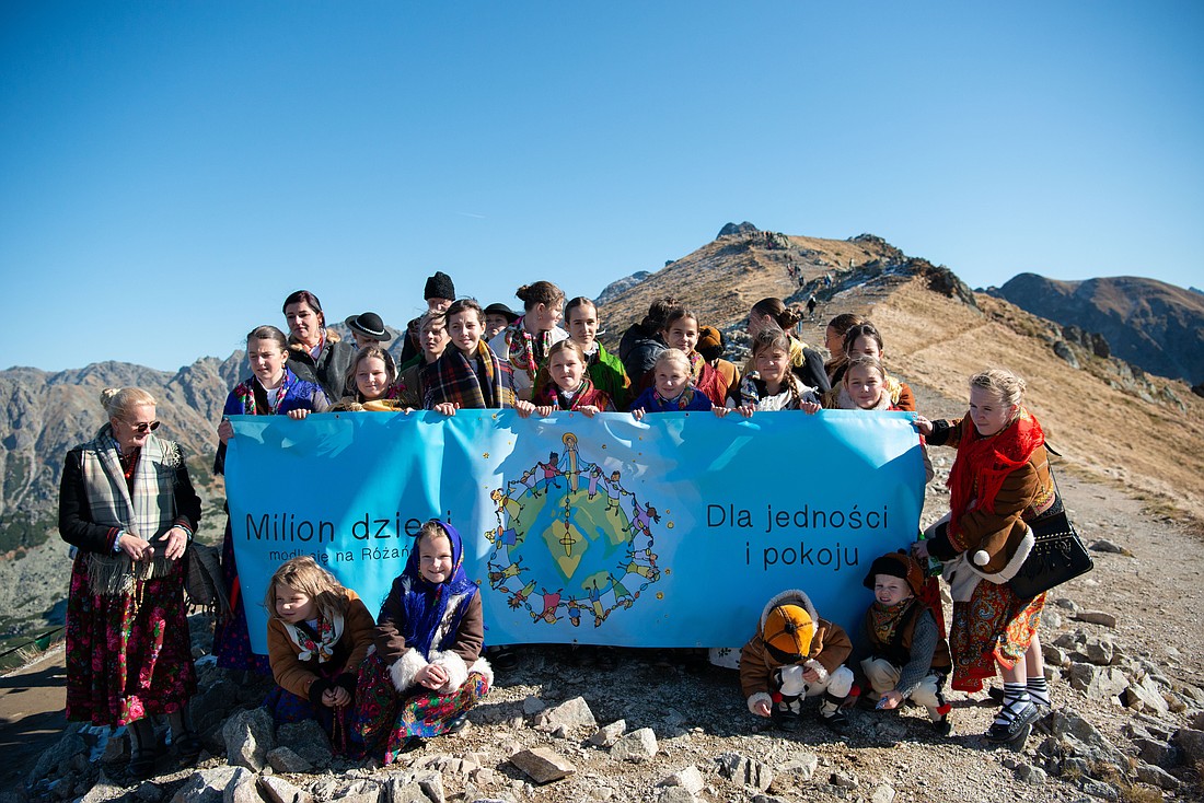 A group of children taking part in the One Million Children Praying the Rosary campaign in southern Poland is seen on an undated photograph. In October 2025, over a million children around the world will lift their voices in prayer as pontifical charity Aid to the Church in Need marks the 20th anniversary of its One Million Children Praying the Rosary campaign. What began in 2005 as a small gathering in Venezuela has grown into a global movement reaching across every continent. (OSV News photo/courtesy ACN)