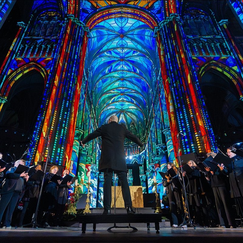 Luminiscence, an immersive concert-storytelling event, will make its U.S. debut Oct. 31, 2025, inside the Basilica of St Mary in Minneapolis. The French production, which has sold out across Europe, blends live music, narration unique to each cathedral and projection mapping on sacred architecture. (OSV News photo/courtesy luminescence, Banijay Live)