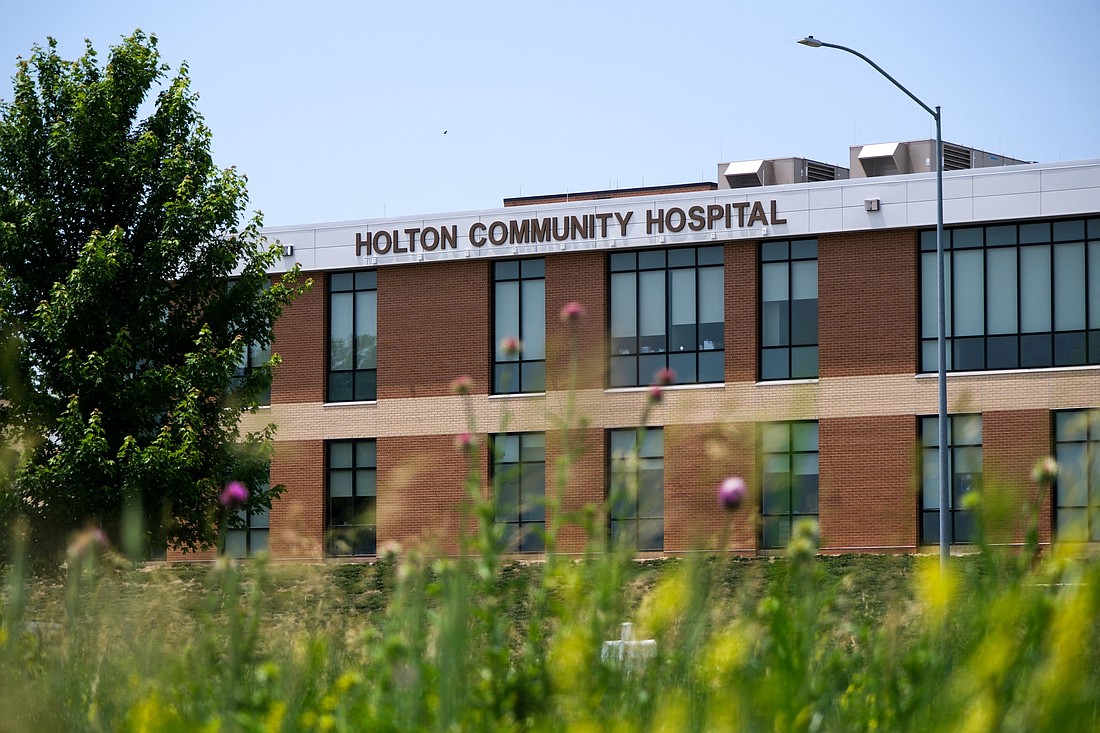 A field is seen in front of Holton Community Hospital in rural Holton, Kan., June 11, 2025. A lack of rural health care options are challenging rural Catholics and Catholic hospitals. (OSV News photo/Arin Yoon, Reuters)