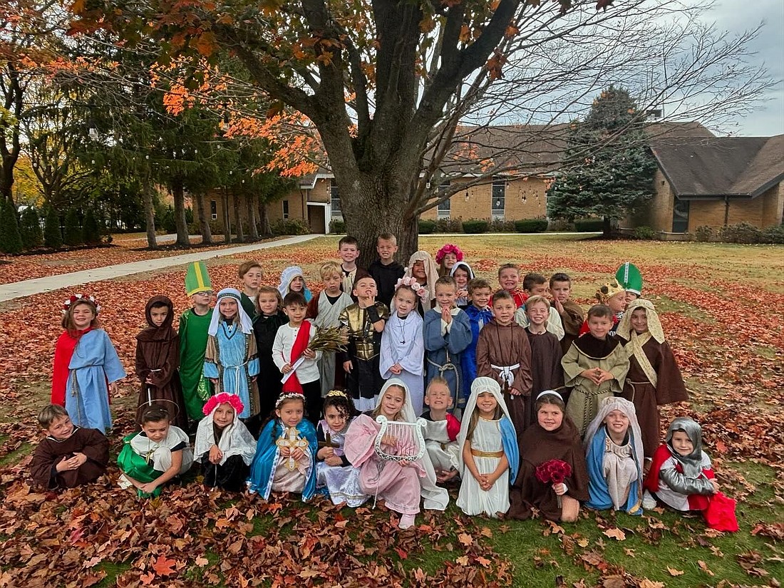 Students from St. Dominic School, Brick, dress as their favorite saint during their school's observance of the Solemnity of All Saints on Nov. 1, 2024. Facebook photo