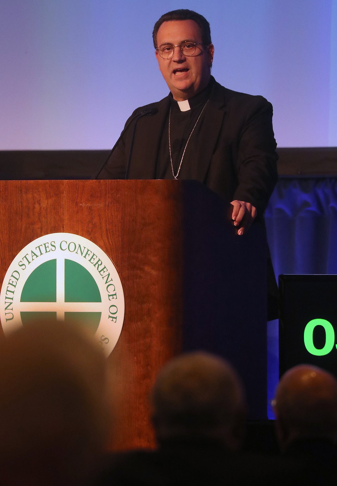 Bishop Steven J. Lopes of the Houston-based Ordinariate of the Chair of St. Peter, speaks during a Nov. 11, 2025, session of the fall general assembly of the U.S. Conference of Catholic Bishops in Baltimore. (OSV News photo/Bob Roller)