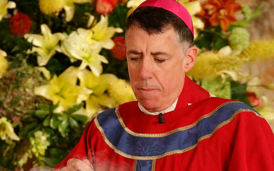 Archbishop James F. Checchio is seen in a file photo. Outgoing chairman of the U.S. Conference of Catholic Bishops' Committee on Budget and Finance, Archbishop Checchio said in a Nov. 11, 2025, report at the USCCB's fall plenary assembly that the conference has a "balanced budget" and is on solid financial footing for now, but priorities and resources are under review. The prelate was named coadjutor archbishop of New Orleans Sept. 24. He was the bishop of Metuchen, N.J. (CNS photo/Gregory A. Shemitz)