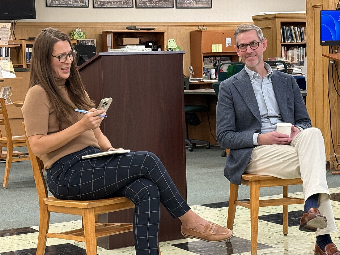 A moderated discussion Nov. 12 between Dr. Ana Samuel and Dr. R.J. Snell, both of the Witherspoon Institute in Princeton, addressed the concerns over how artificial intelligence is used and implemented. EmmaLee Italia photo