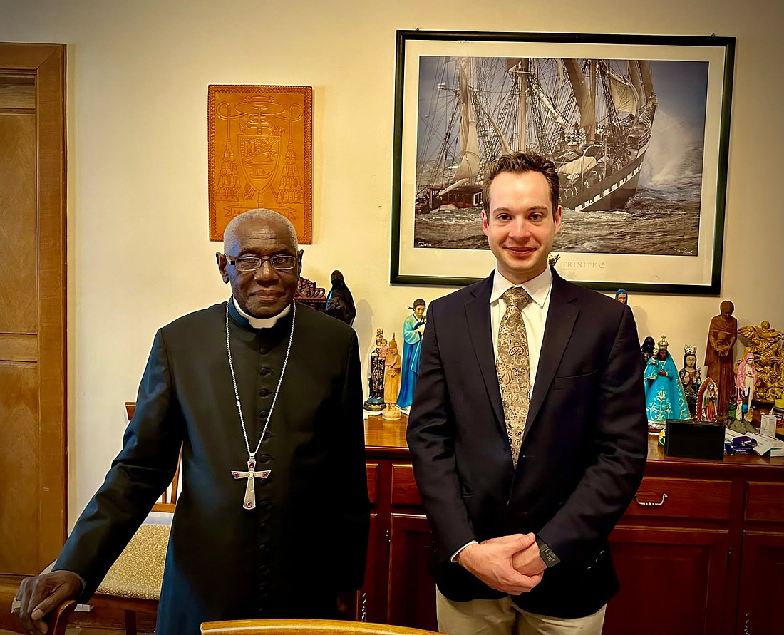 Cardinal Robert Sarah and Peter Carter will discuss their co-authored book on sacred music Nov. 22 in Princeton’s university chapel. Courtesy photo