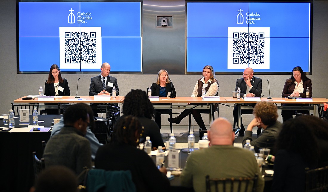 Leaders of local Catholic Charities agencies from around the country traveled to Washington for a Nov. 18, 2025 summit organized by Catholic Charities USA, to share firsthand insights and experiences in serving those experiencing homelessness in their communities. (OSV News photo/courtesy Elias Kontogiannis, Catholic Charities USA)