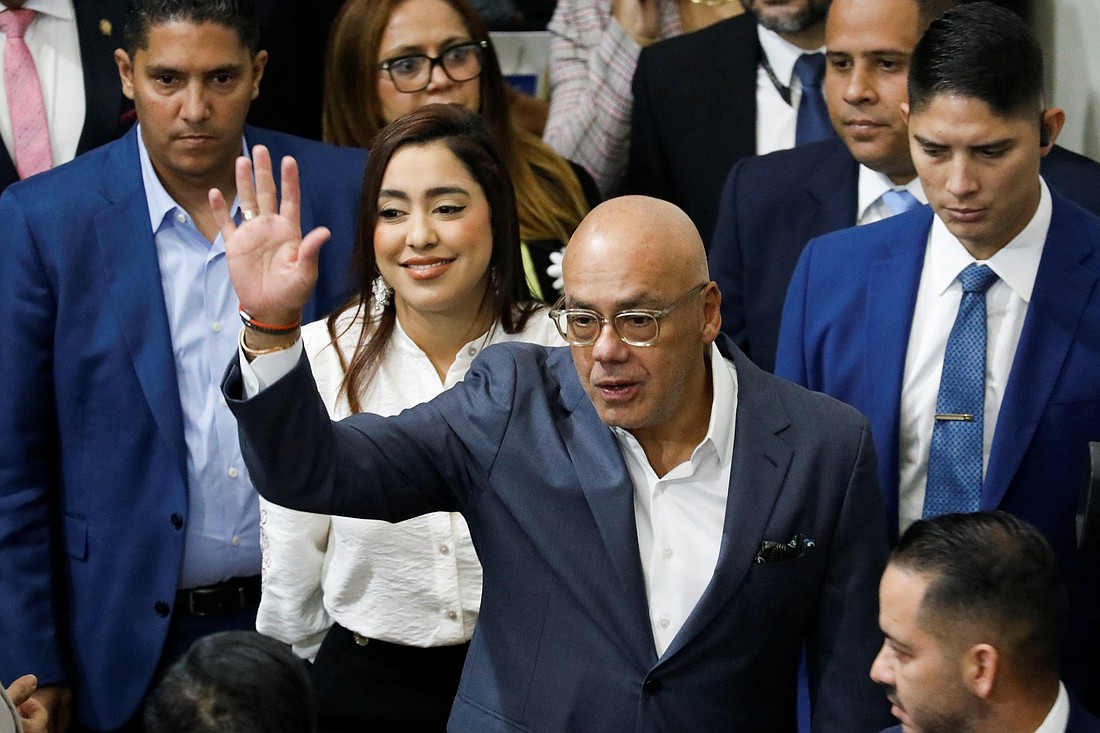 Venezuelan National Assembly President Jorge Rodriguez waves as he attends a session to form a special commission in Caracas Dec. 2, 2025, to investigate the U.S. deadly strikes on suspected drug trafficking boats off the Venezuelan coast. (OSV News photo/Leonardo Fernandez Viloria, Reuters)