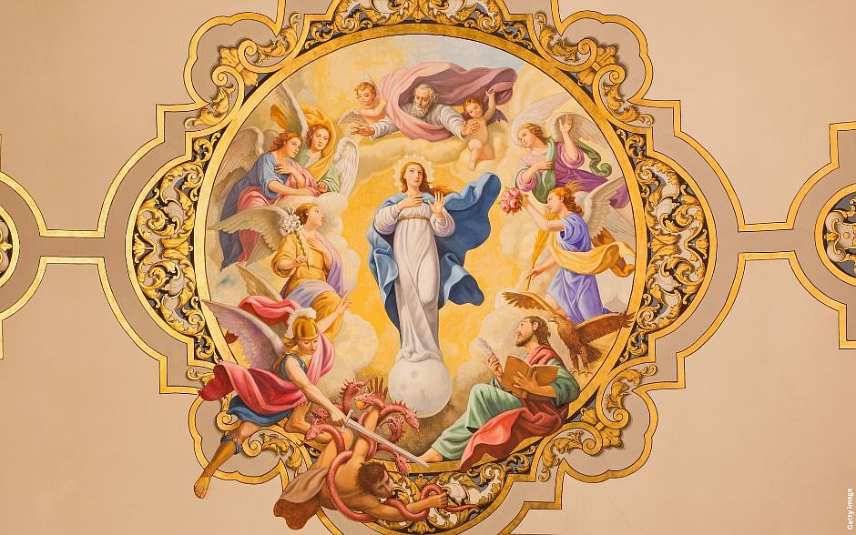 Seville Fresco Virgin Mary As Immaculate Conception