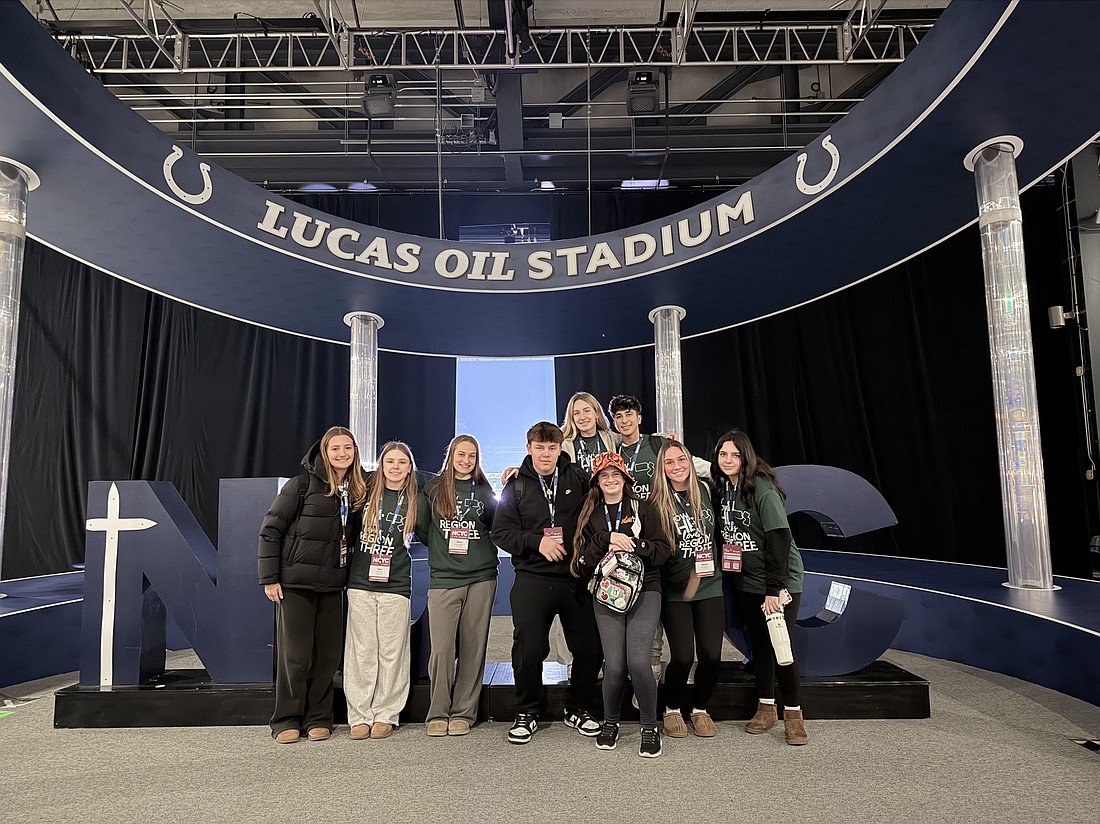 Youth group members from St. James Parish, Pennington, take time out for a photo during NCYC. Courtesy photo.