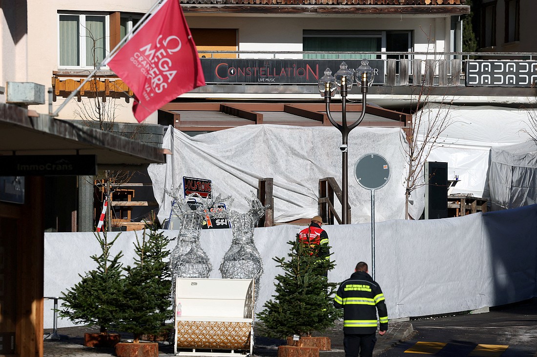 Emergency personnel work at the site of an explosion and fire at Le Constellation bar in the upscale ski resort of Crans-Montana in southwestern Switzerland Jan. 1, 2026. "Several dozen" people died, according to authorities, and more than 100 others were injured after an explosion tore through a crowded New Year’s Eve party, according to Swiss police. (OSV News photo/Denis Balibouse, Reuters)