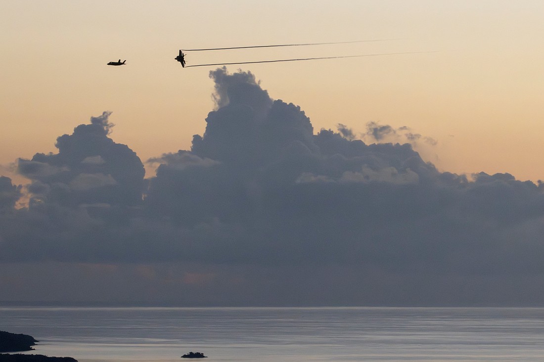 U.S. Air Force F-35 Lightning II fighter jets fly over before landing at the former Roosevelt Roads naval base in Ceiba, Puerto Rico, Jan. 3, 2026, after U.S. President Donald Trump said the U.S. has struck Venezuela and captured its President Nicolas Maduro. (OSV News photo/Eva Marie Uzcategui, Reuters).