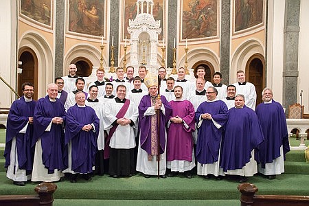 Seminarians enjoy Christmas gathering with Bishop O'Connell