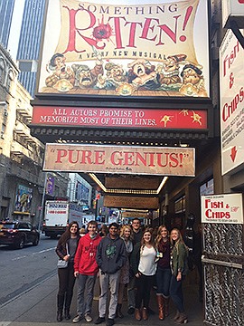 Students visit Broadway for play following course reading