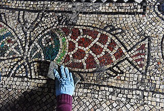 SUBSCRIBER EXCLUSIVE: Muslim restorers feel history in work on mosaics above Jesus' burial site