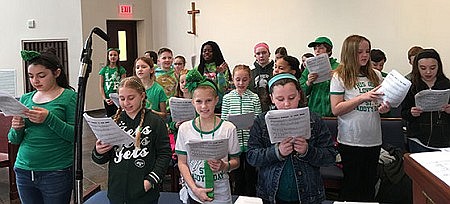 Parishes celebrate Sts. Patrick and Joseph with prayer, pipers and pasta