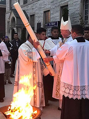 Bishop joins Cathedral faithful for Easter Vigil celebration