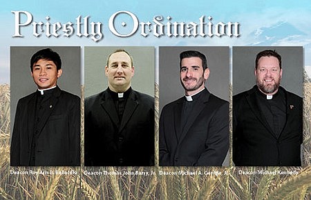 Four new priests to be ordained by Bishop June 3