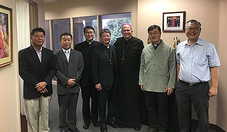 Bishop O'Connell welcomes South Korean Bishop to Chancery